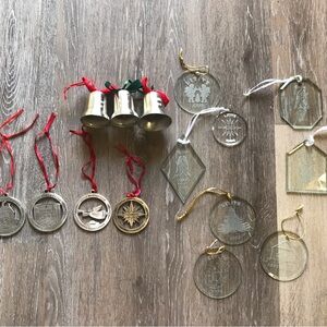 Vintage Lititz PA Pennsylvania Christmas Ornaments Lot of 15 Hometown Engraved